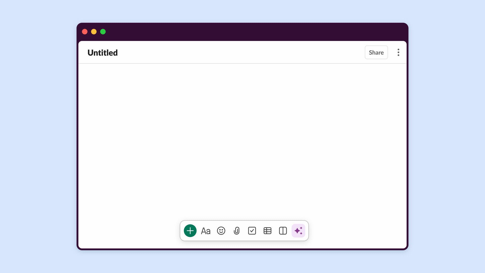 Using an AI writing prompt in a canvas to create a project overview for a campaign, then using AI to edit the generated content for tone before the canvas is shared in a channel