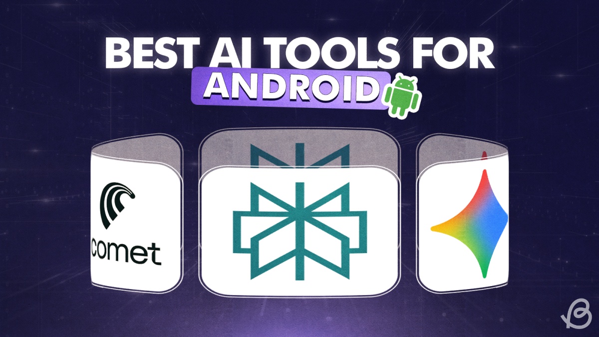 illustration showing icons of different ai apps or tools with an Android logo