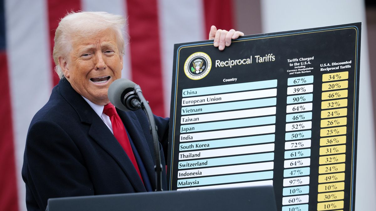 Donald Trump, tras anunciar la una subida global de aranceles.