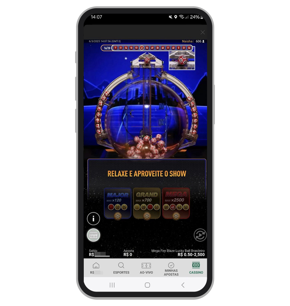 Bingo ao vivo no cassino online
