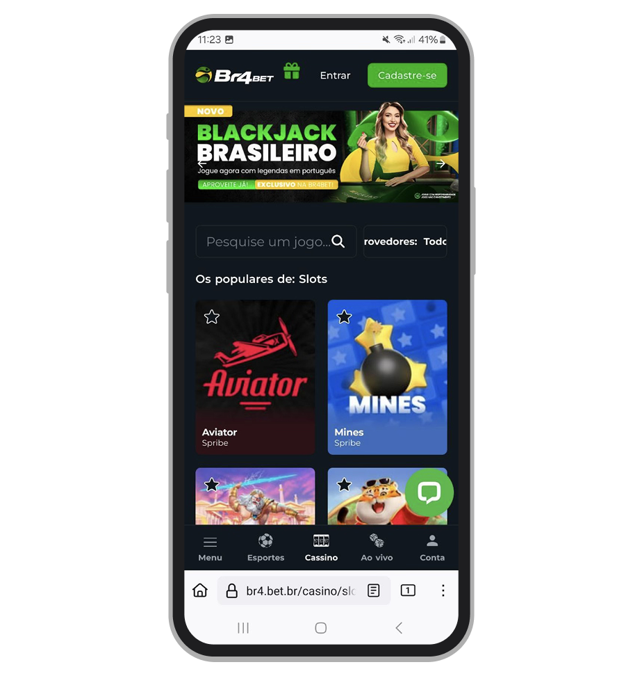 O novo site do cassino Br4Bet ficou ágil e funcional