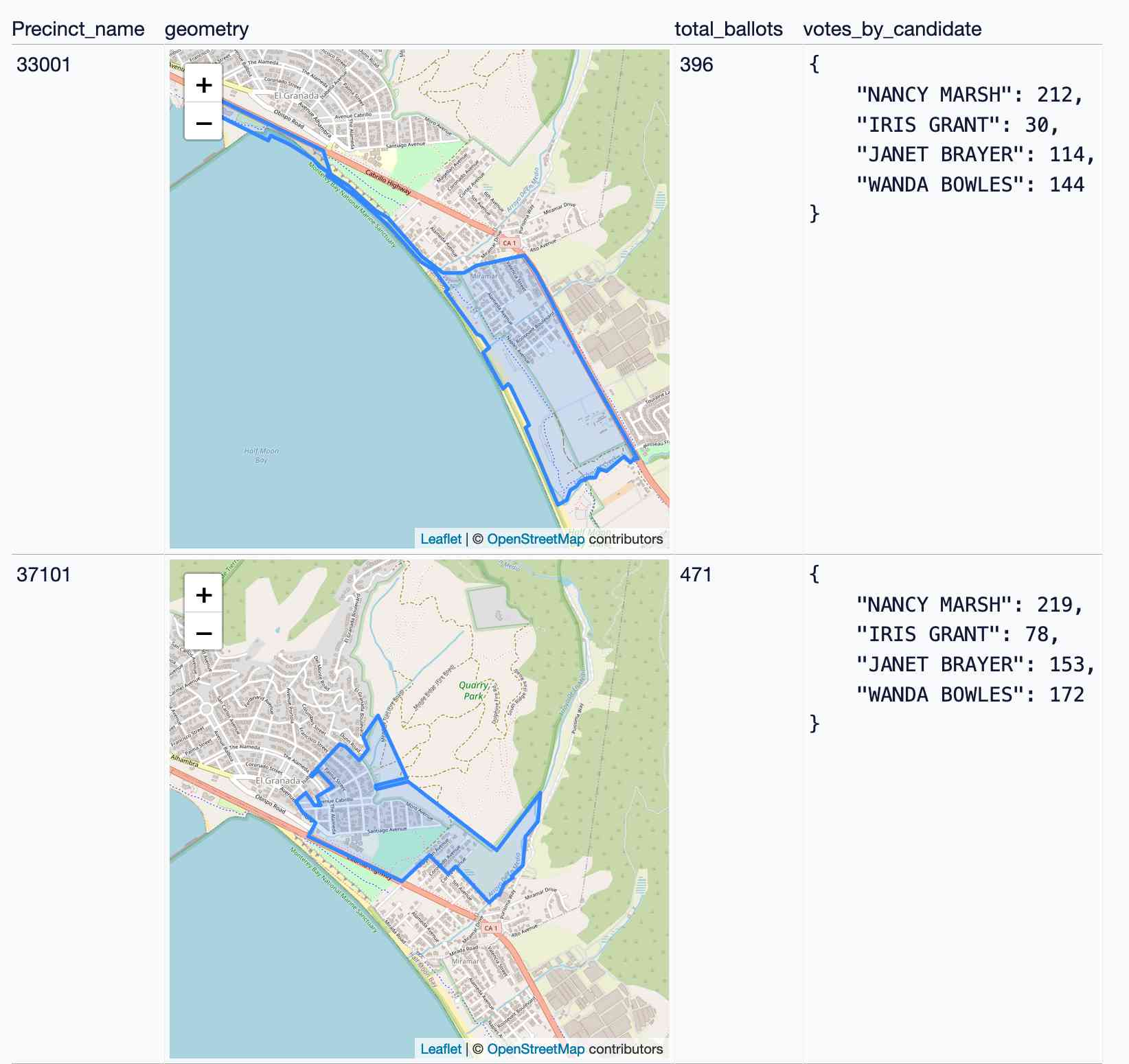 Visit Visualizing local election results with Datasette, Observable and MapLibre GL