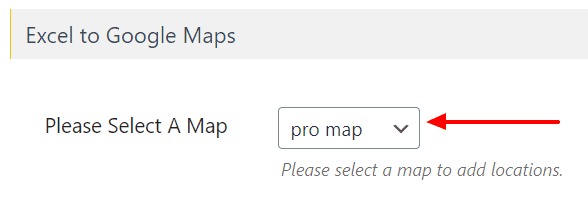 Select Map for Excel Data