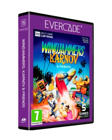 Cartucho Evercade Windjammers, Karnov & Friends