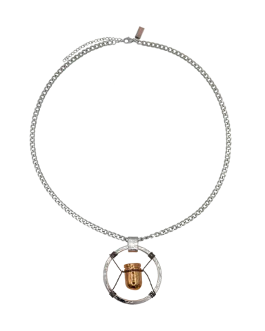 Collar Metal V's Bullet Cyberpunk 2077 Gold & Silver Plated Fanattik