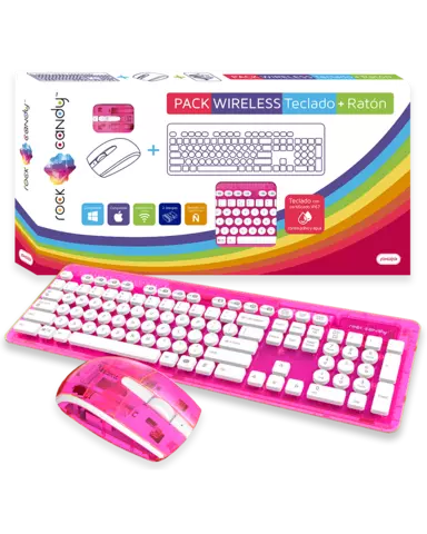 Teclado + Ratón Rock Candy Inalámbricos Rosa