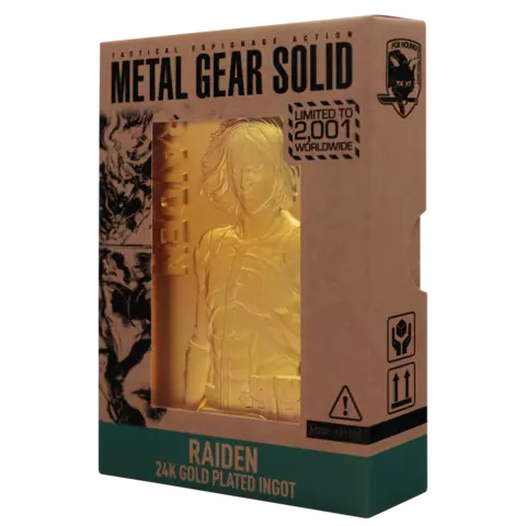 Lingote Raiden Metal Gear 2 24k Gold Plated Edición Limitada Fanattik