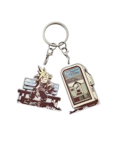 Llavero Acrílico Doble Cloud Dormido y Máquina Expendedora Final Fantasy VII Rebirth Square Enix
