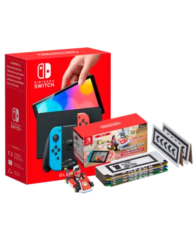 Nintendo Switch Modelo OLED (Roja/Azul) + Mario Kart Live: Home Circuit Edición Mario
