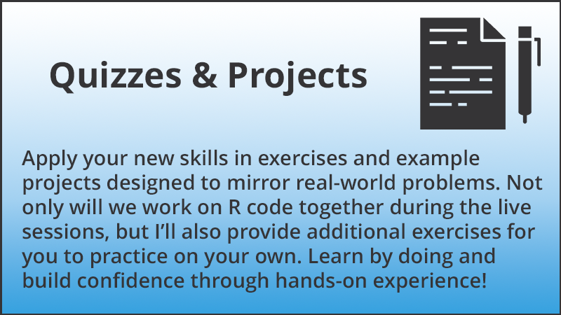 Quizzes & Projects Structure of Video Course