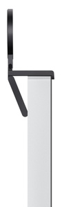 iPhone-stativet fra Belkin sett fra siden, vippet tilbake til bakerste posisjon.
