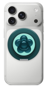 PopSockets Squishy Kickout Grip, green color, flower shaped, MagSafe adapter ring