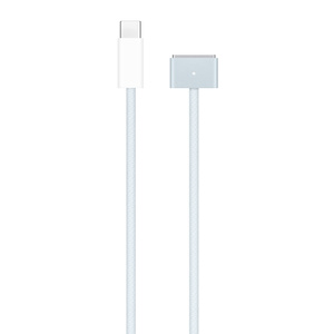 USB-C to MagSafe charging cable, white USB-C connector, Sky Blue woven cable, Sky Blue MagSafe connector