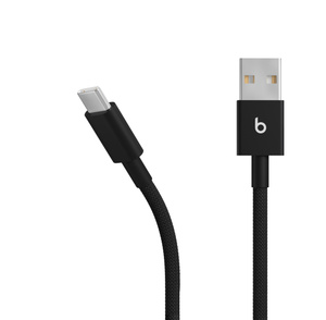 Câble tissé USB-A vers USB-C de Beats (1,5 m), Noir intense.
