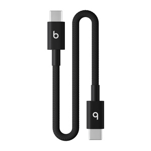 Beats USB-C to USB-C Woven Short Cable (20 cm / 8 in.) in Bolt Black.