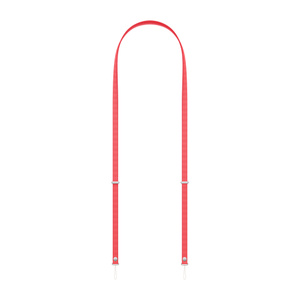 스트랩 하나로 이루어진 디자인에 양쪽 끝에 연결 고리가 달린 밝은 핑크 계열의 브라이트 구아바 색상 크로스바디 스트랩