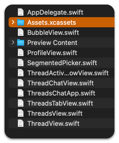 Assets in Finder