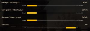 In-game controller settings.