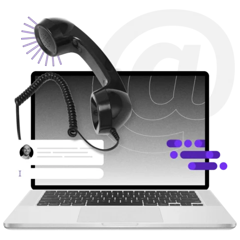 decorative contact image with phone and laptop