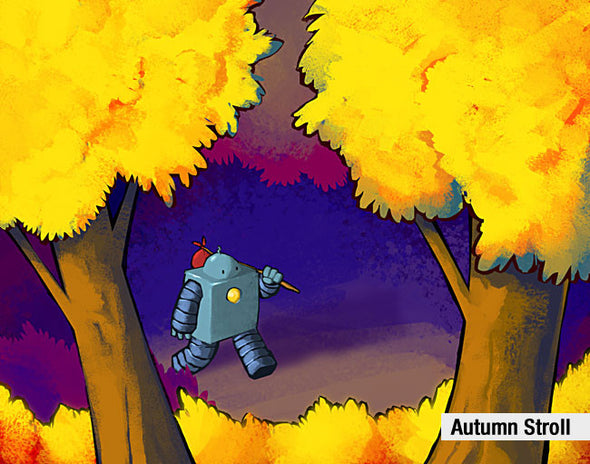 Nedroid Prints Art Anthony Clark 11x14 - $14 Autumn Stroll