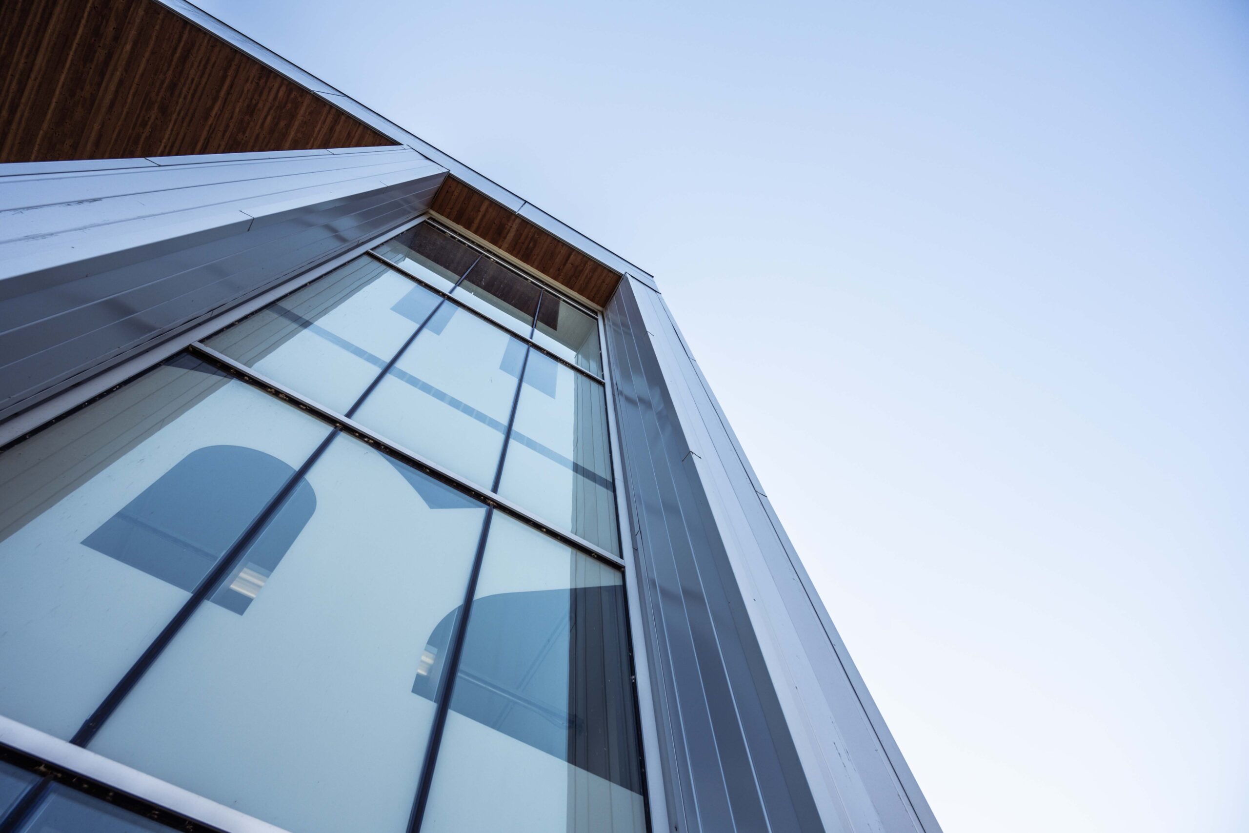 exterior glass panes of ARIEL building at TRIUMF