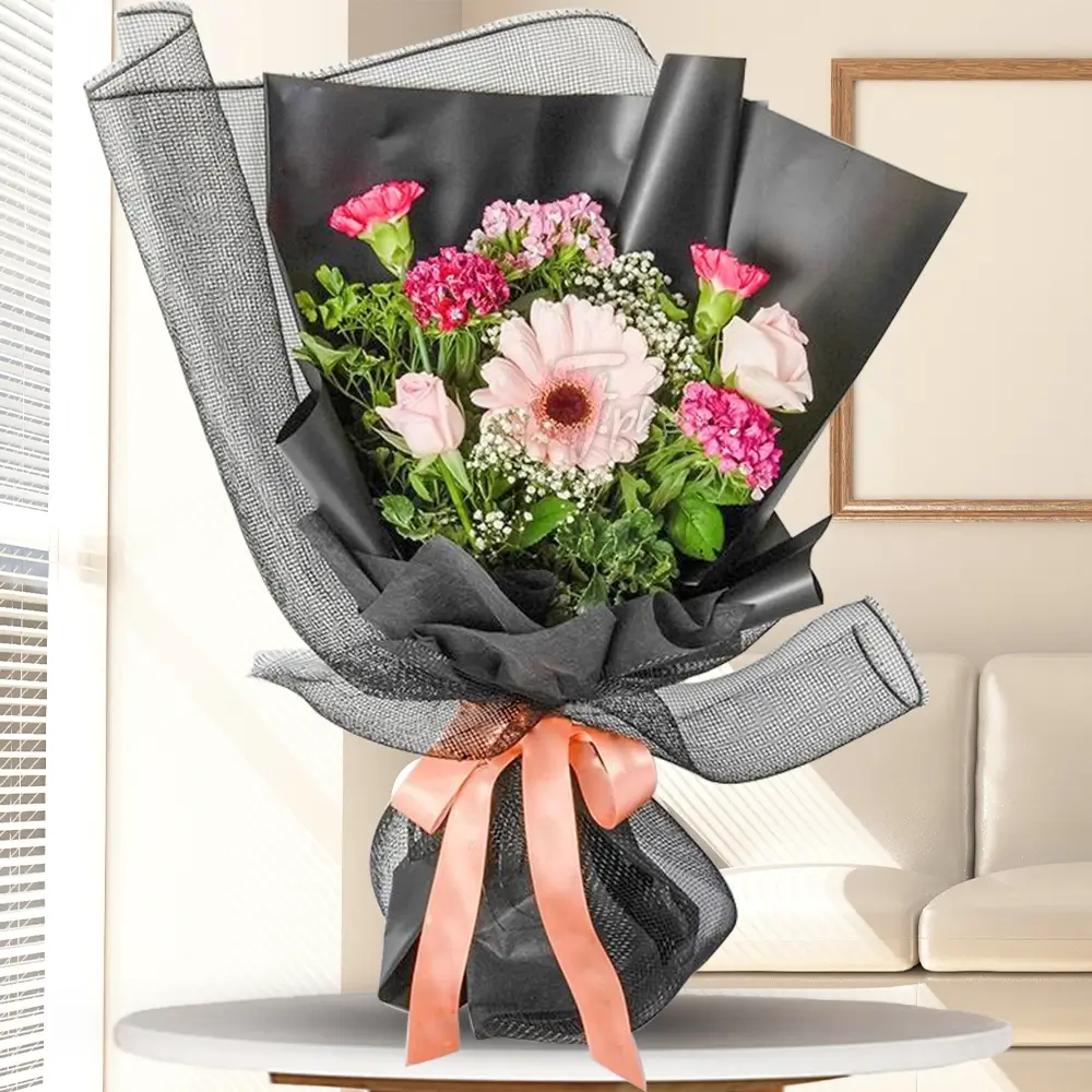 Gift Pink Gerbera and Carnations Today