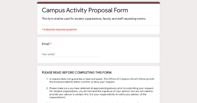 Campus Activity Proposal Form 2025-2026
