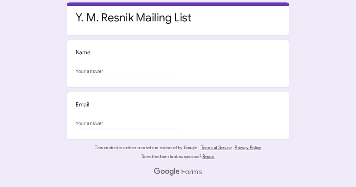 Join My Mailing List