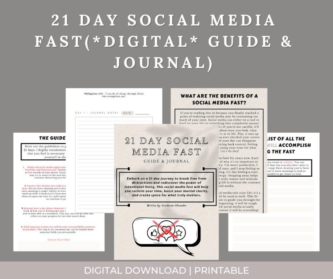21 Day Social Media Fast (Guide & Journal)