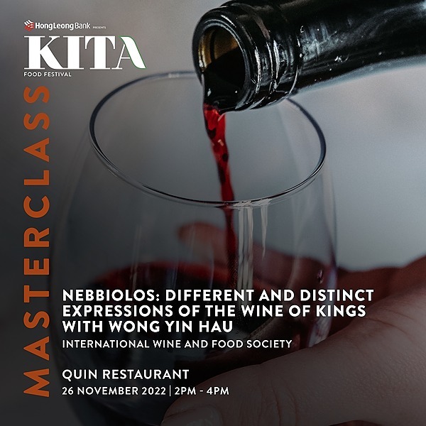 Masterclass: Benchmark Italian Wines: An Exploratory Tour of Italian Noble Varieties and Regions with Matching Canapés with Wong Yin How