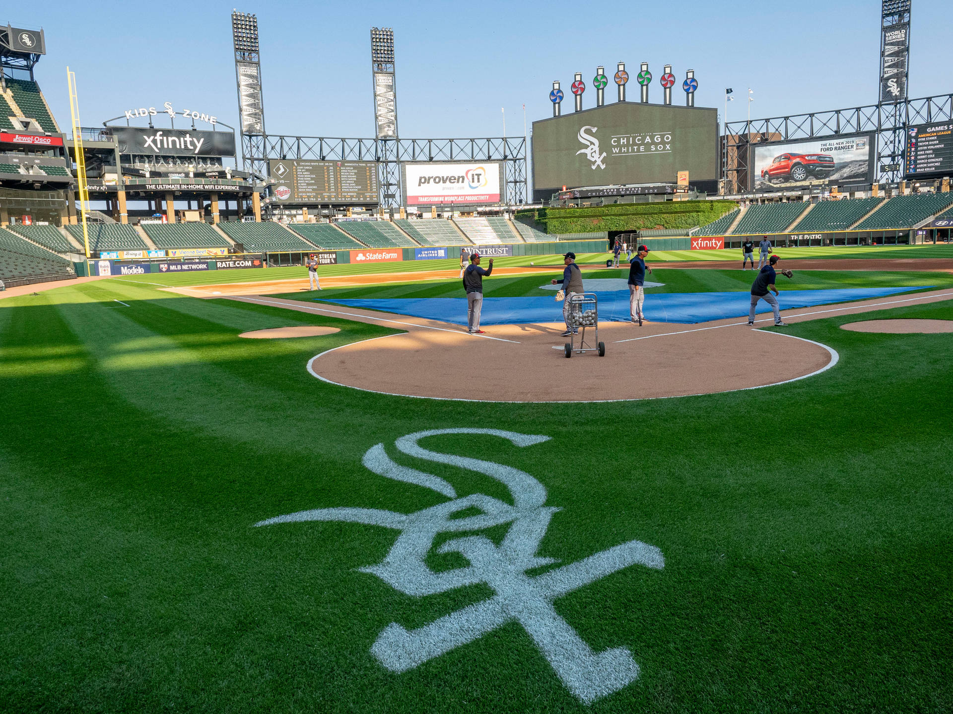 Chicago White Sox Logo On Field Wallpaper
