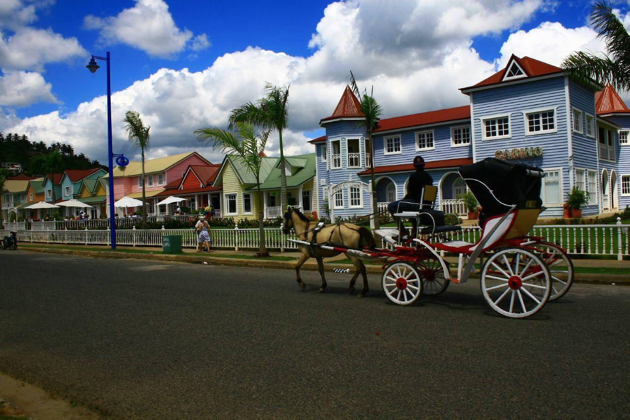 Dominikanskarepubliken Vintage Hus Wallpaper