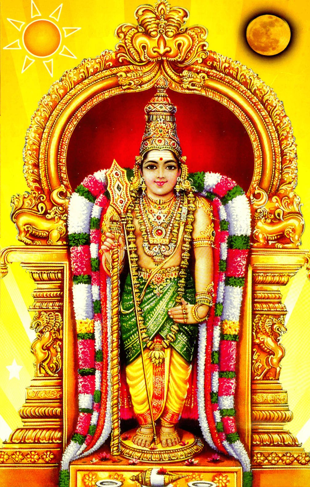 Lord Murugan på guld trone Wallpaper
