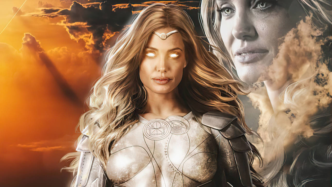 Marvel Eternals Thena 1366 x 768 tapet Wallpaper
