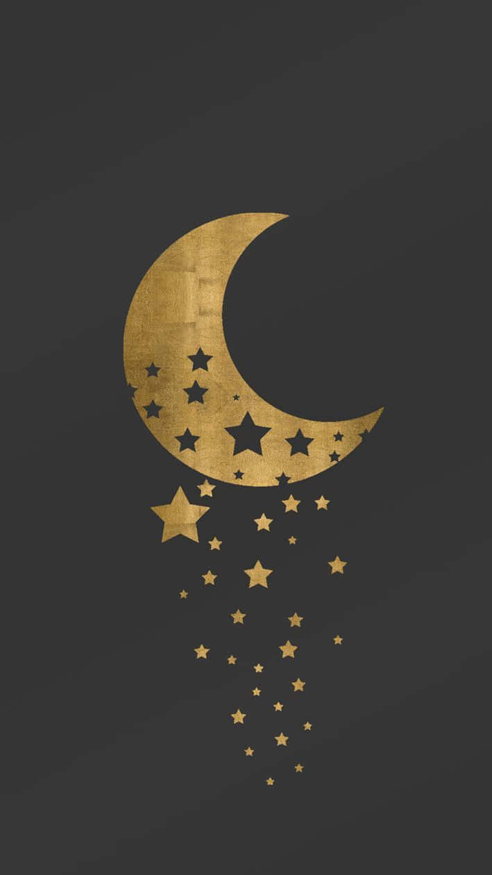 Bulan Emas Dan Bintang Iphone Wallpaper