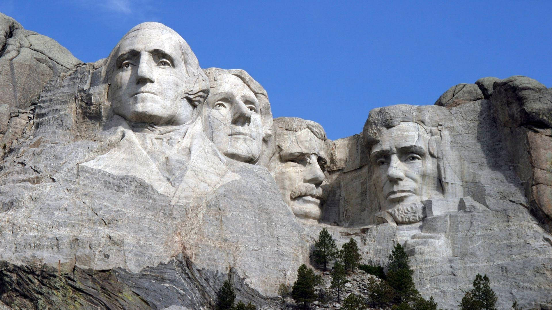 Mount Rushmore Figuren Van De Presidenten Achtergrond