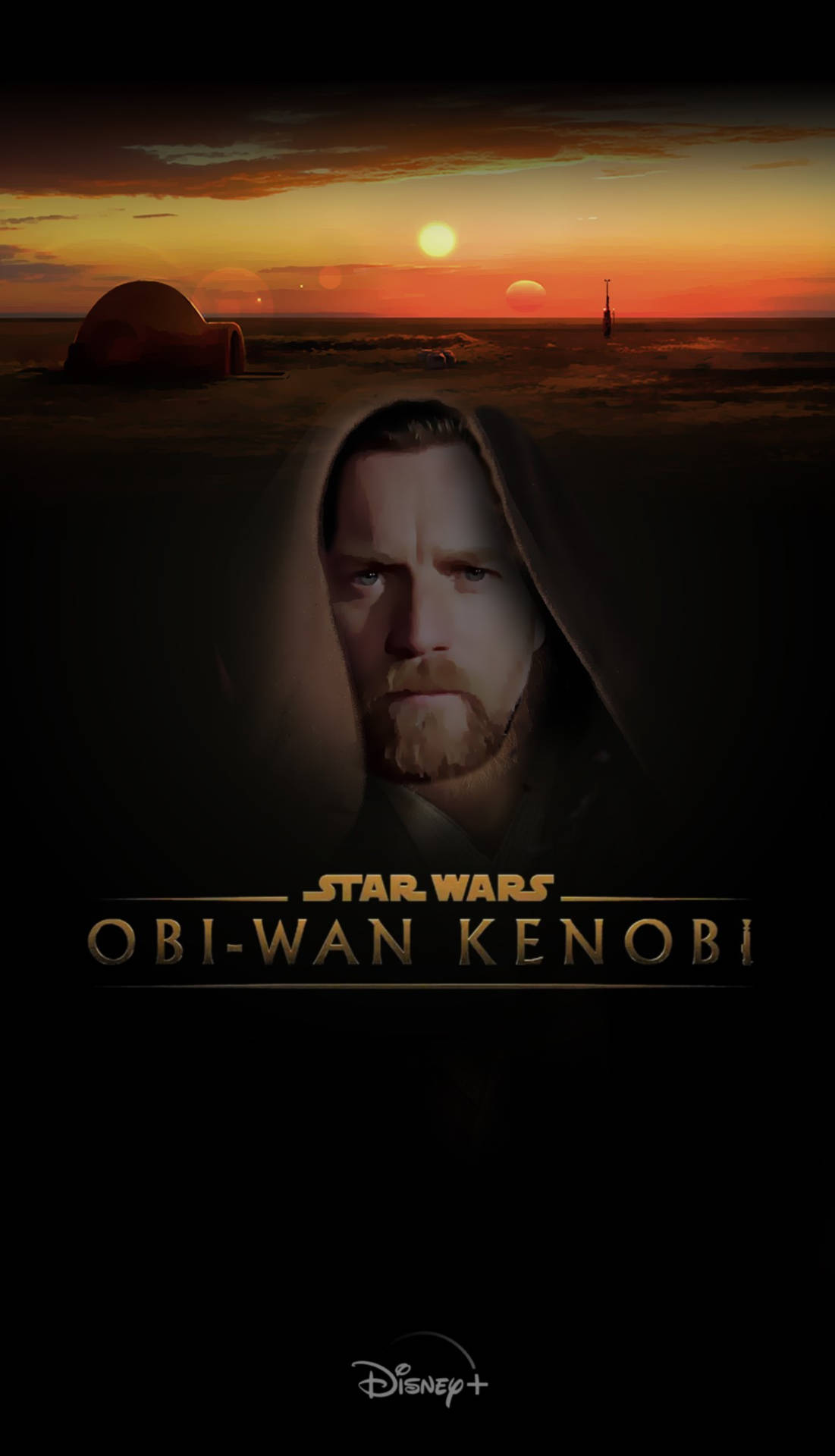 Obi Wan Kenobi Portret Zonsondergang Achtergrond