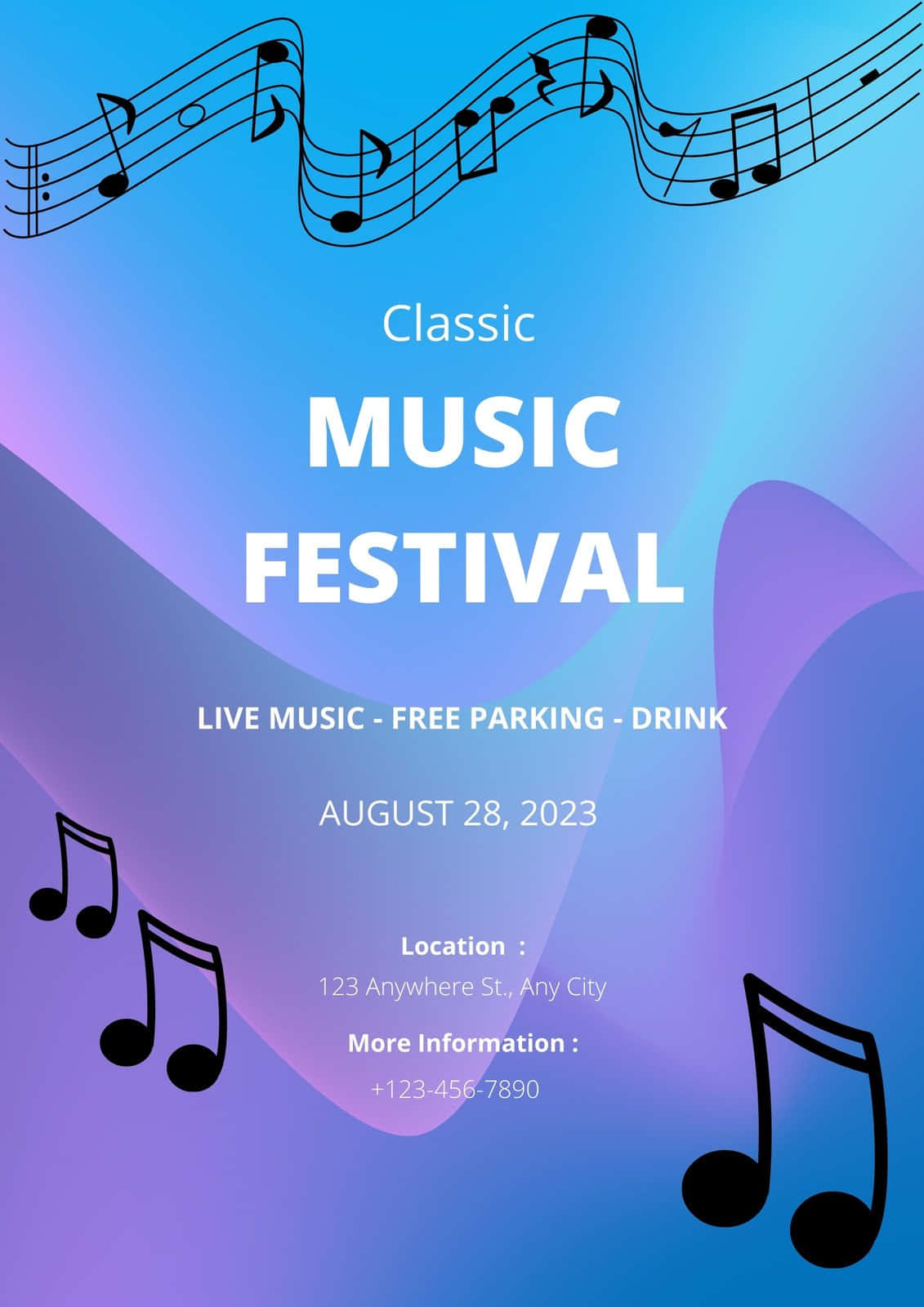 Fondode Pantalla Para Folleto De Fiesta De Festival De Música