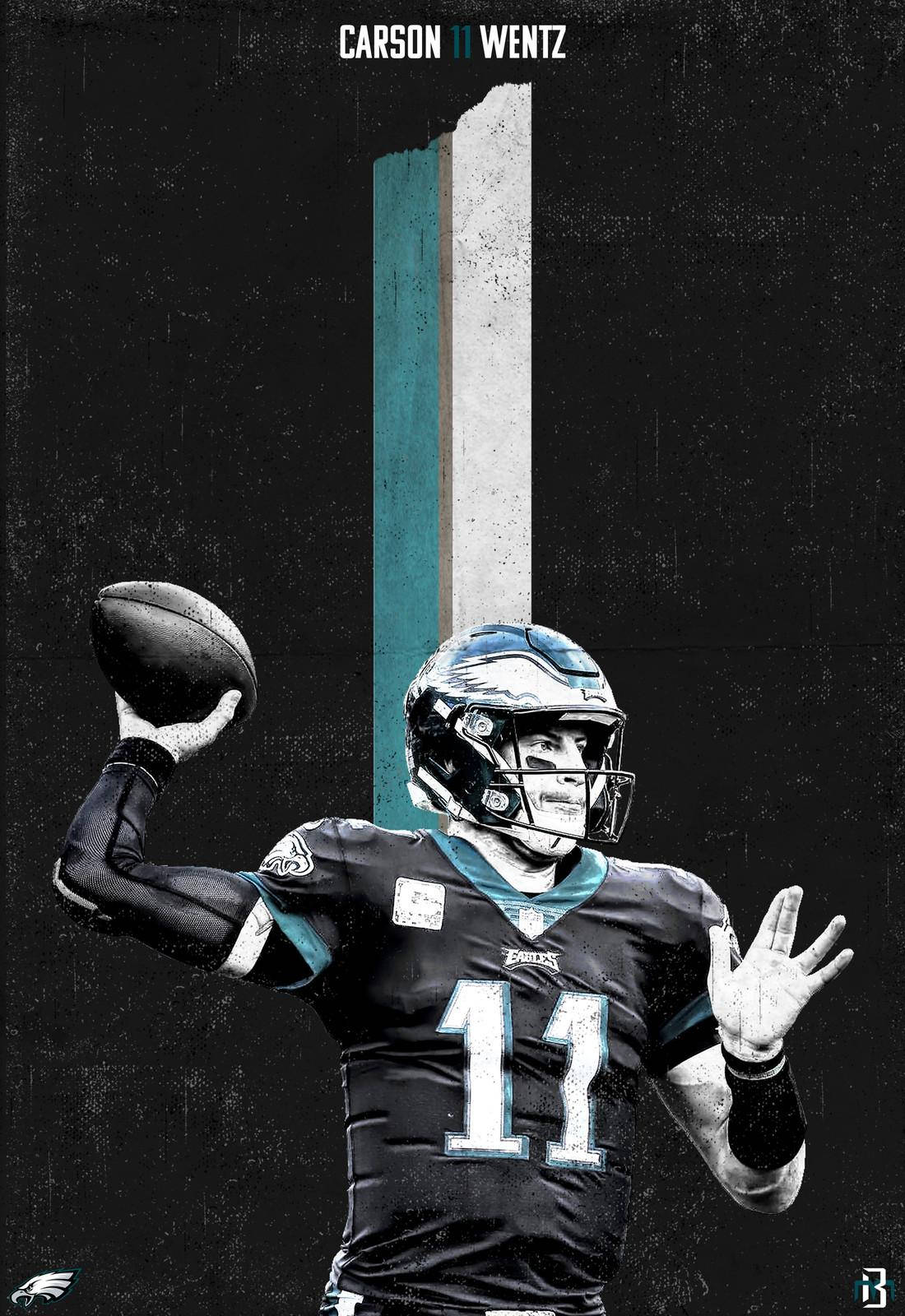 Jugadorprofesional De Fútbol Americano Carson Wentz Fondo de pantalla