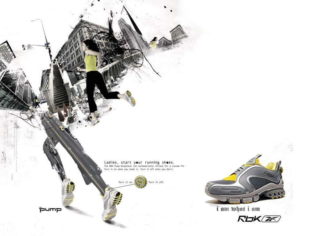 Unposter Con Un Uomo E Una Donna Che Corrono Nell'aria