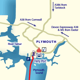 Plymouth Terminal Map Image depicting How to get to Plymouth Terminal