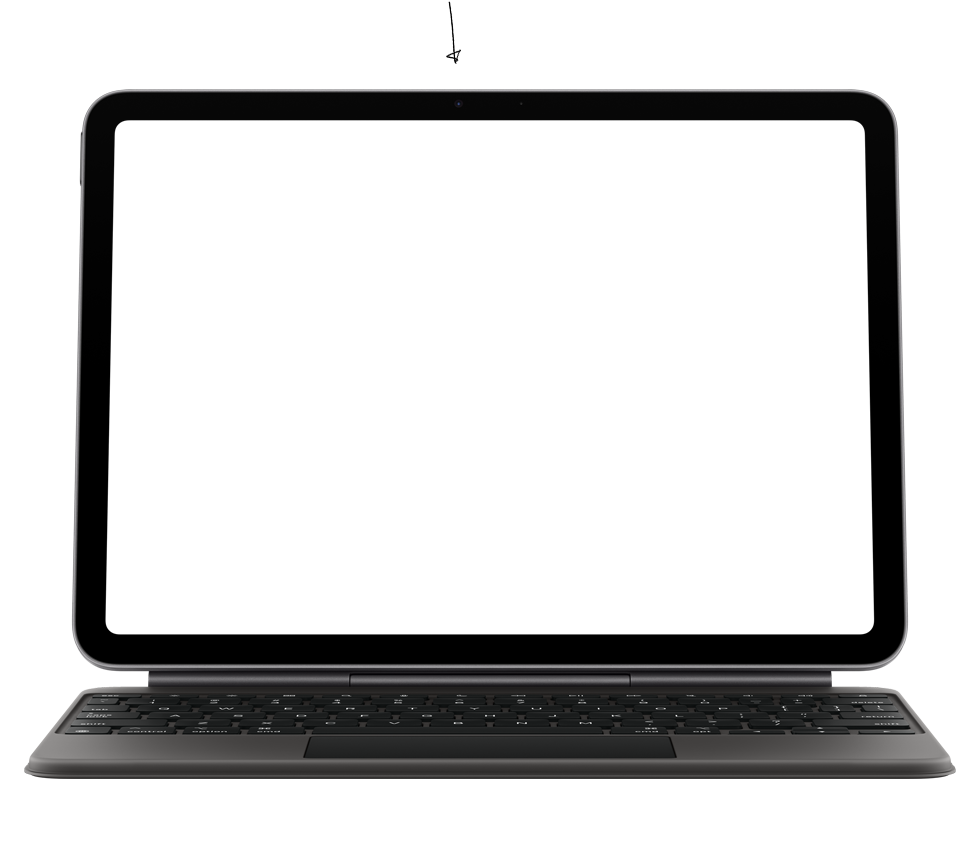 FaceTime-samtale på en iPad Air som viser frontkameraet