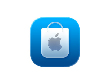 Apple Store-app, handlebagsymbol, blå