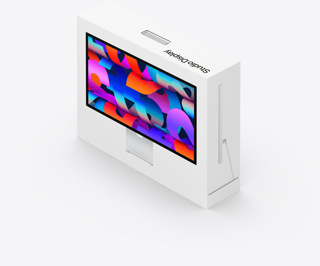 Studio Display στη συσκευασία του
