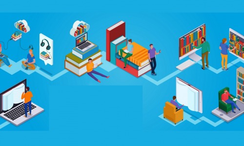 L'analyse des ventes des logiciels pour bibliothèques distingue 3 catégories : les logiciels open source, les logiciels faisant l’objet d’une cession de droits d’utilisation et les logiciels proposés sous forme d’abonnement. (Freepik/macrovector) logiciels-bibliotheques-2022