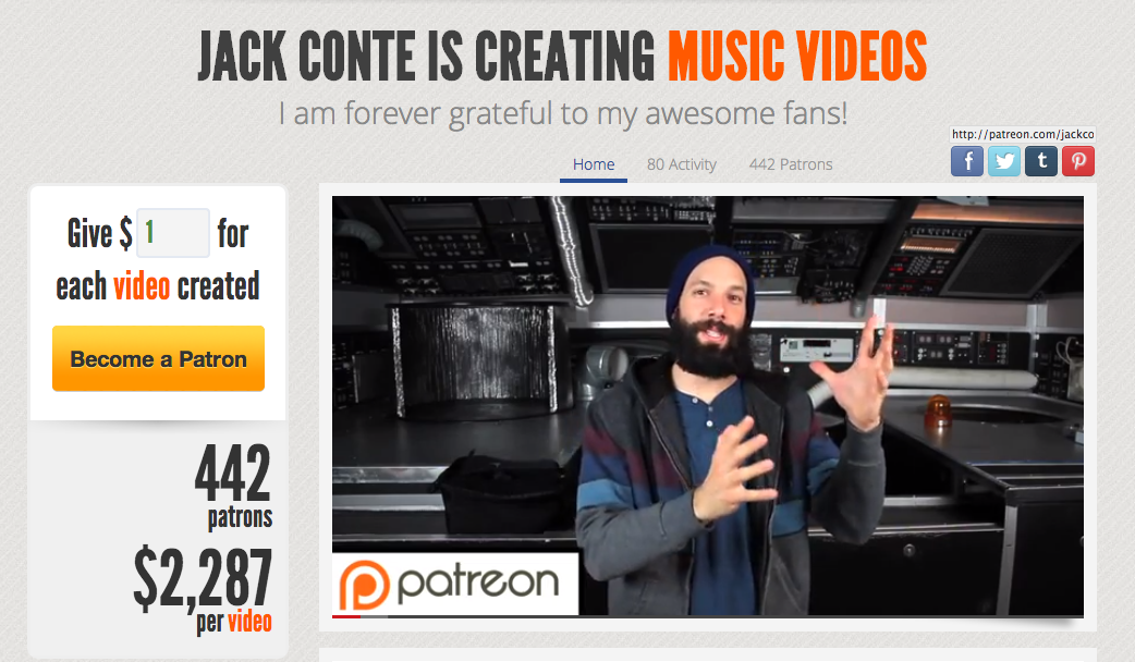 Jack Conte’s Patreon: Anyone Can Be a Patron of the Arts