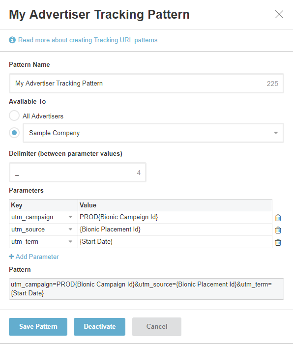Add a Tracking Pattern