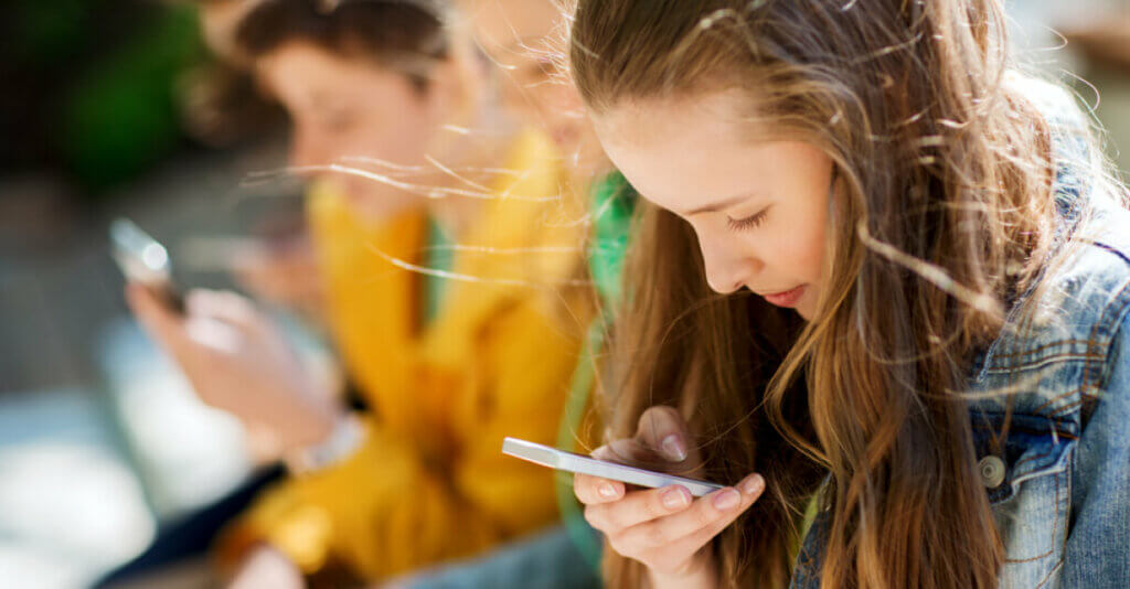 Children on phones