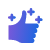 A pixelated image of a hand holding a puzzle piece with a plus sign on it.
