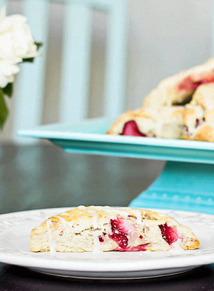 Strawberry Scones with Lemon Icing Recipe